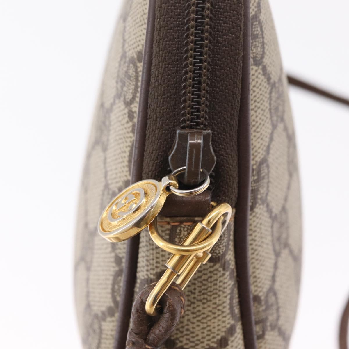 GUCCI GG Supreme Shoulder Bag PVC Beige Gold 97 02 068 Auth am13012