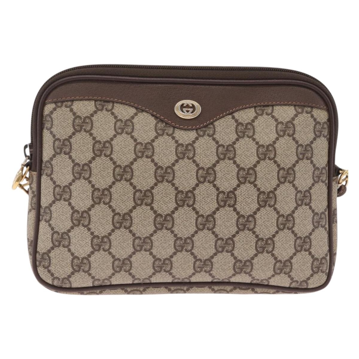 GUCCI GG Supreme Shoulder Bag PVC Beige Gold 97 02 068 Auth am13012
