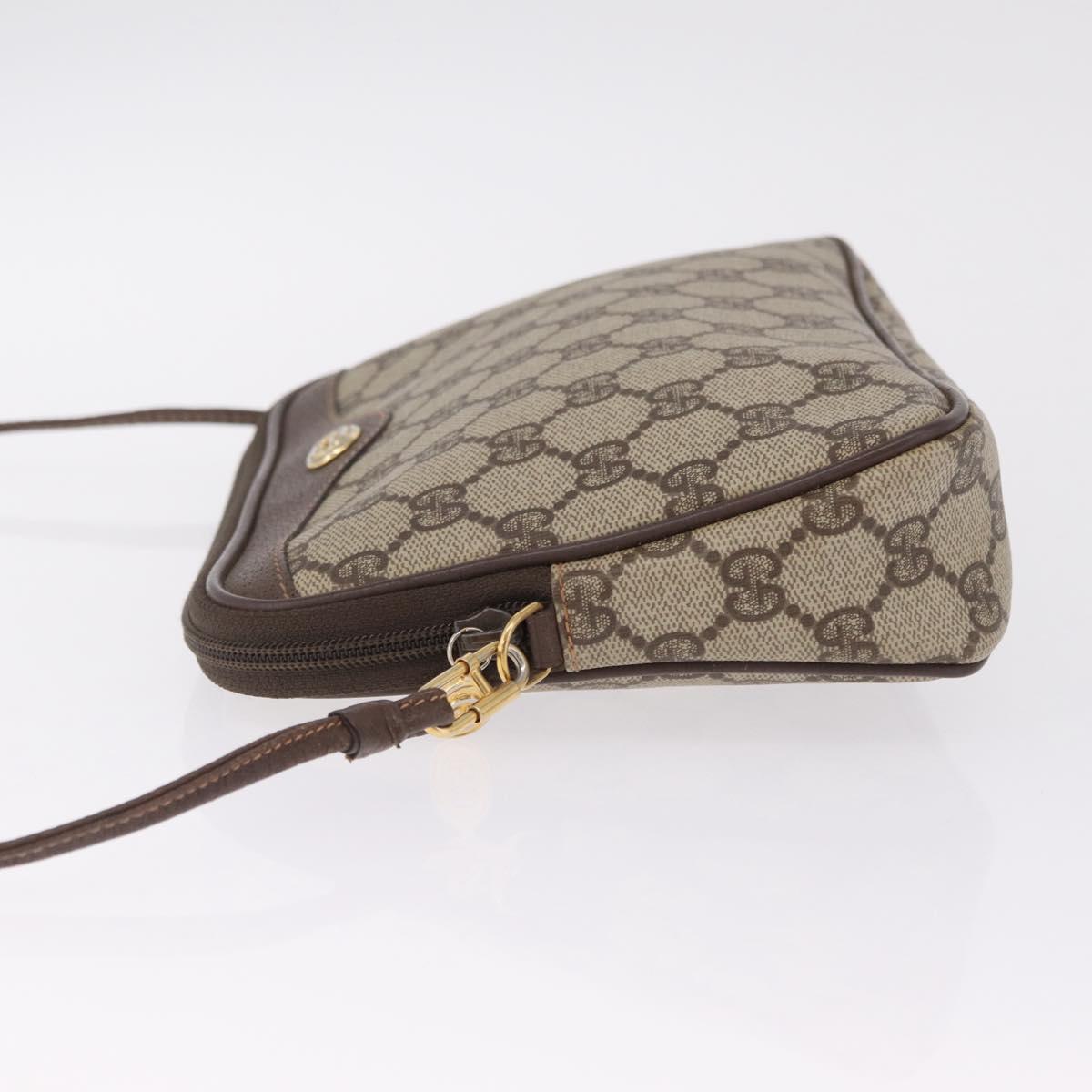 GUCCI GG Supreme Shoulder Bag PVC Beige Gold 97 02 068 Auth am13012