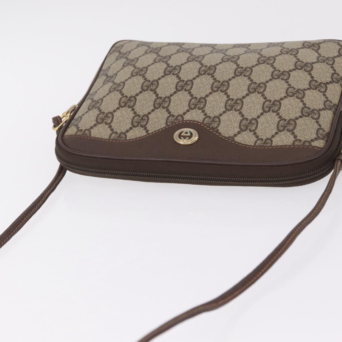 GUCCI GG Supreme Shoulder Bag PVC Beige Gold 97 02 068 Auth am13012