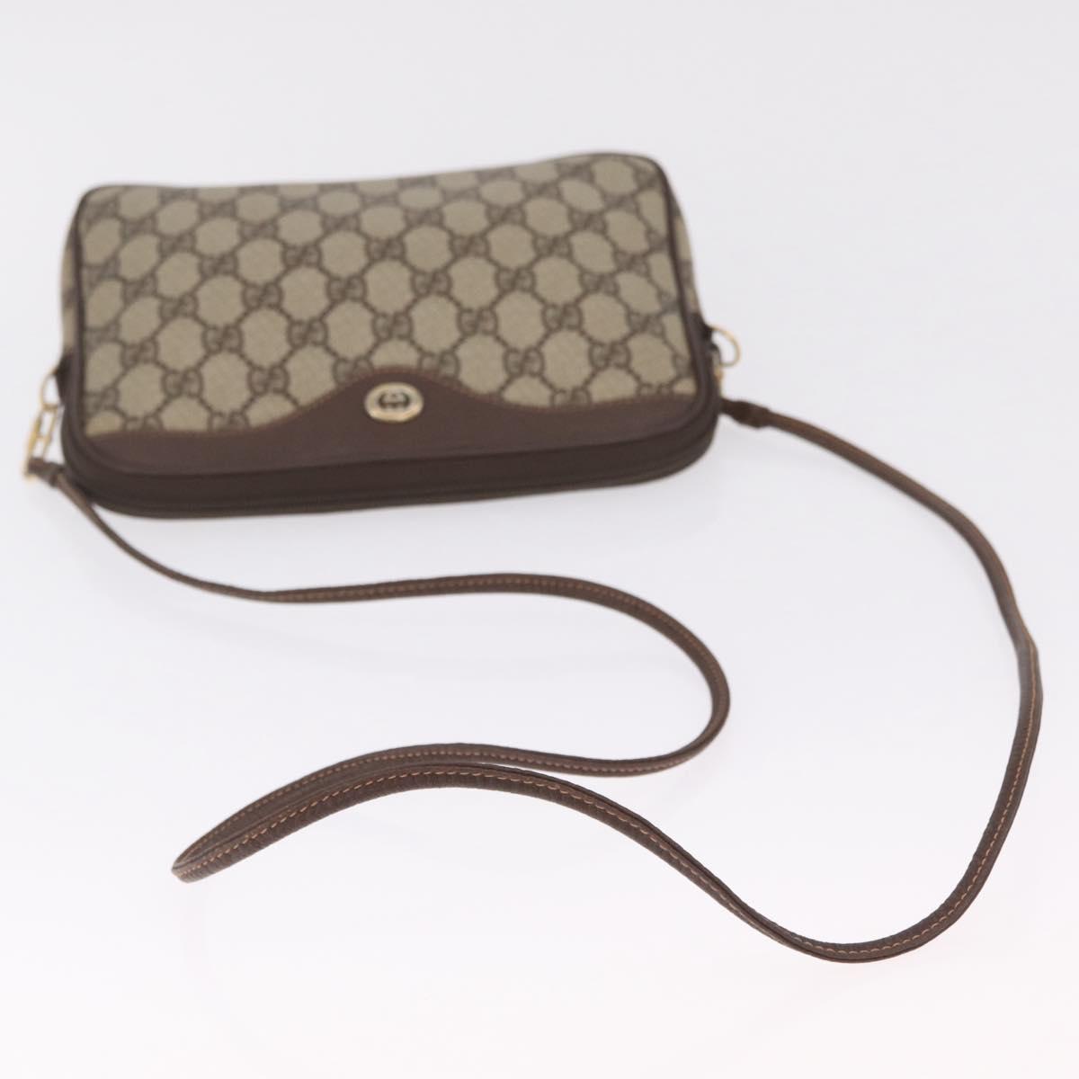 GUCCI GG Supreme Shoulder Bag PVC Beige Gold 97 02 068 Auth am13012