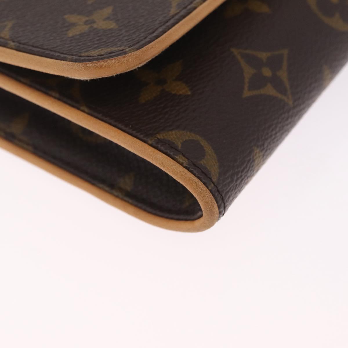 LOUIS VUITTON Monogram Pochette Twin GM Shoulder Bag Brown M51852 Auth am13018V