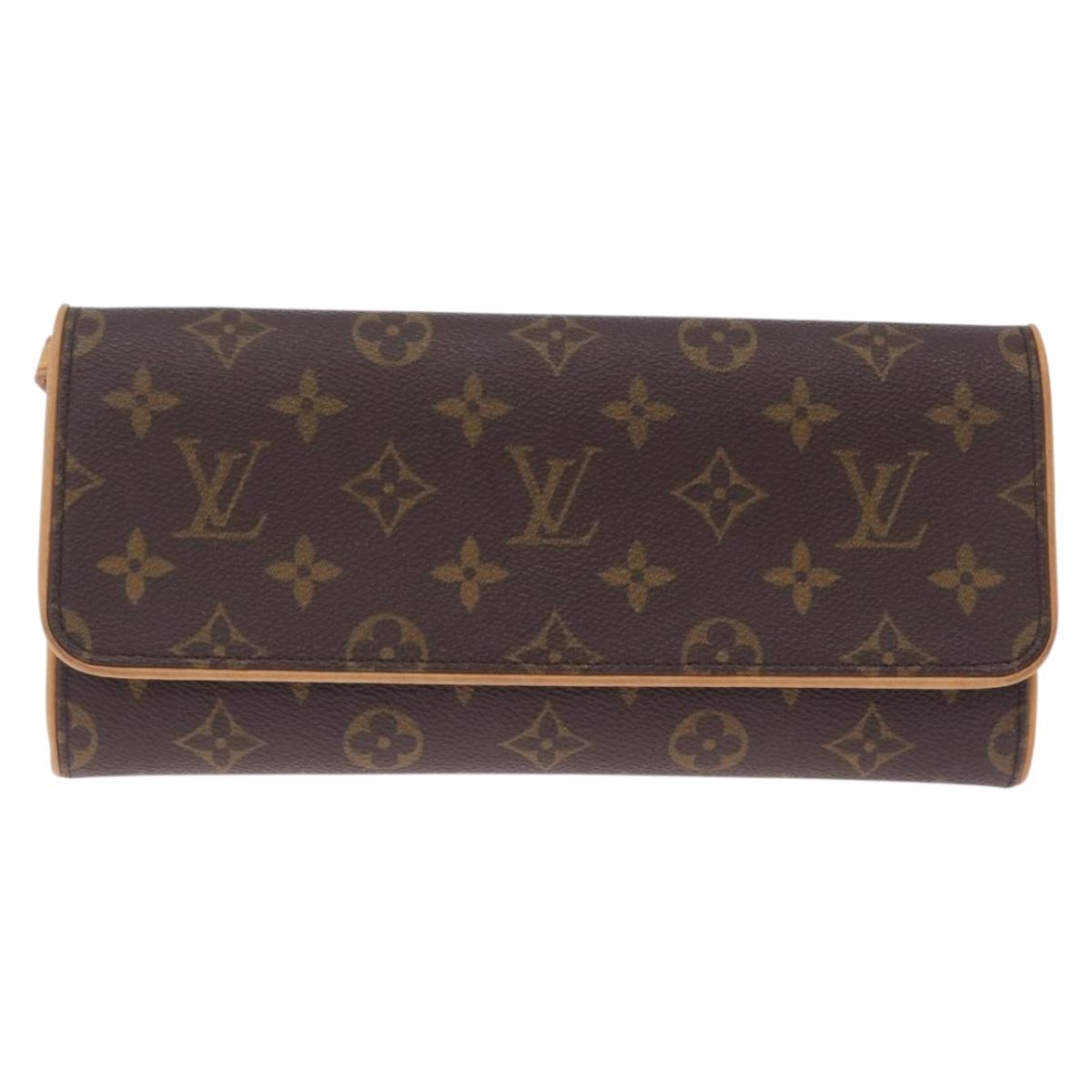 LOUIS VUITTON Monogram Pochette Twin GM Shoulder Bag Brown M51852 Auth am13018V