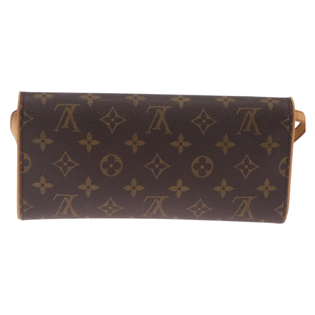 LOUIS VUITTON Monogram Pochette Twin GM Shoulder Bag Brown M51852 Auth am13018V
