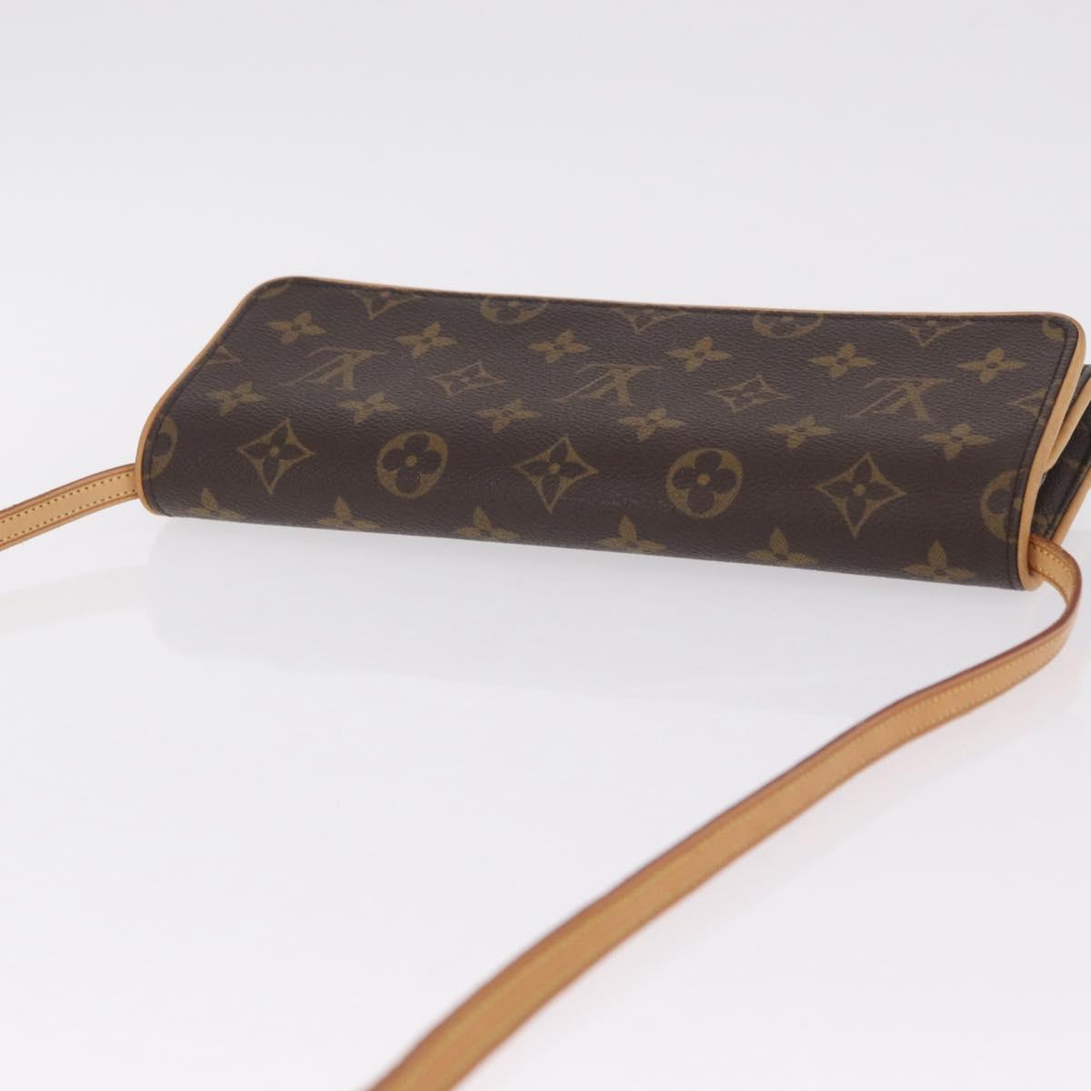LOUIS VUITTON Monogram Pochette Twin GM Shoulder Bag Brown M51852 Auth am13018V