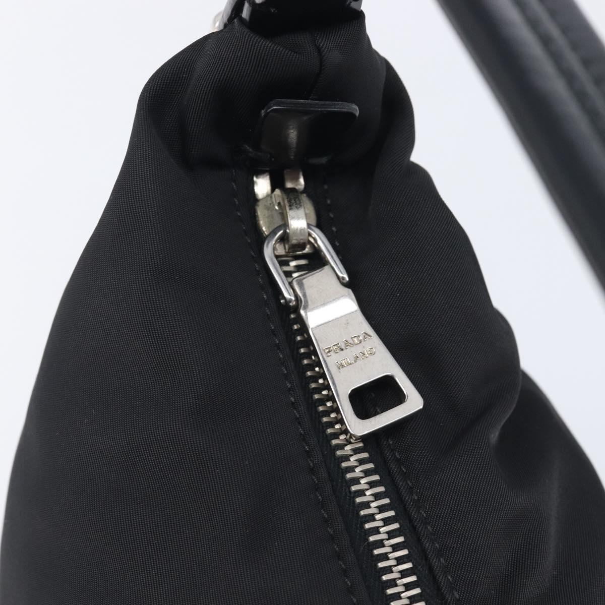 PRADA Shoulder Bag Nylon Black Silver Auth am13025V