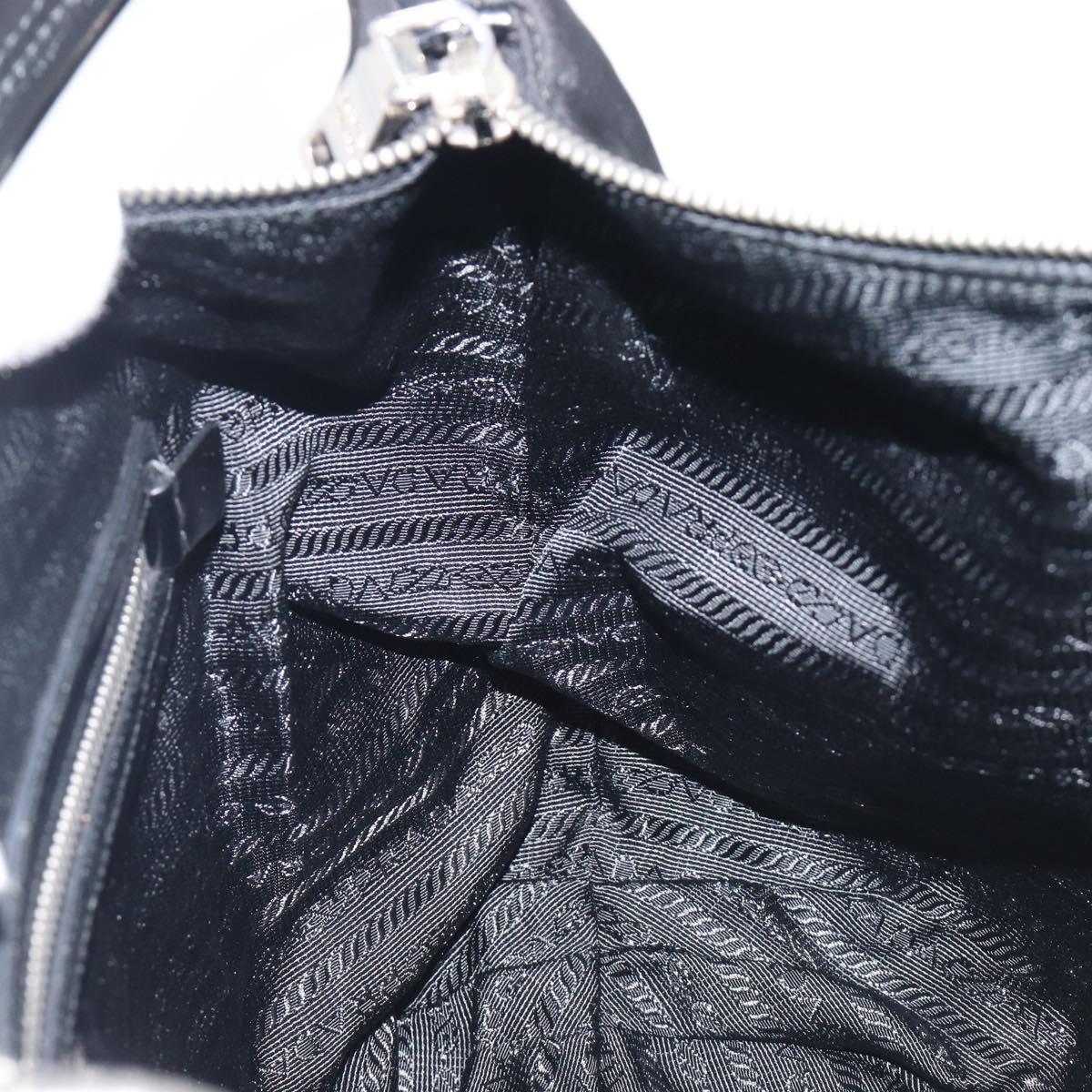 PRADA Shoulder Bag Nylon Black Silver Auth am13025V