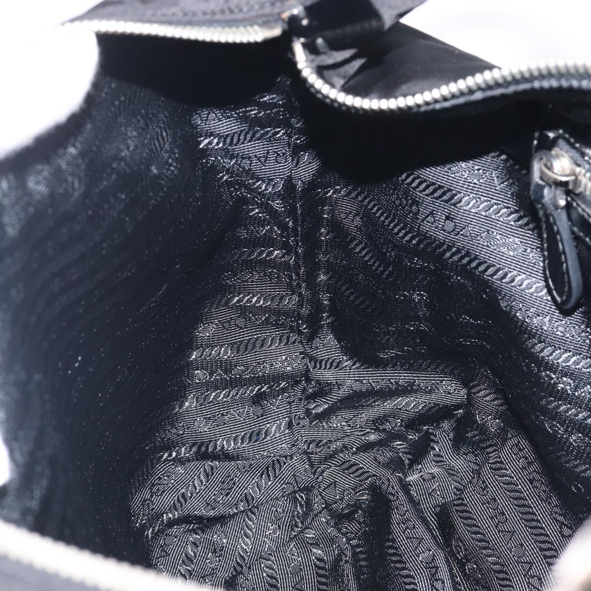 PRADA Shoulder Bag Nylon Black Silver Auth am13025V
