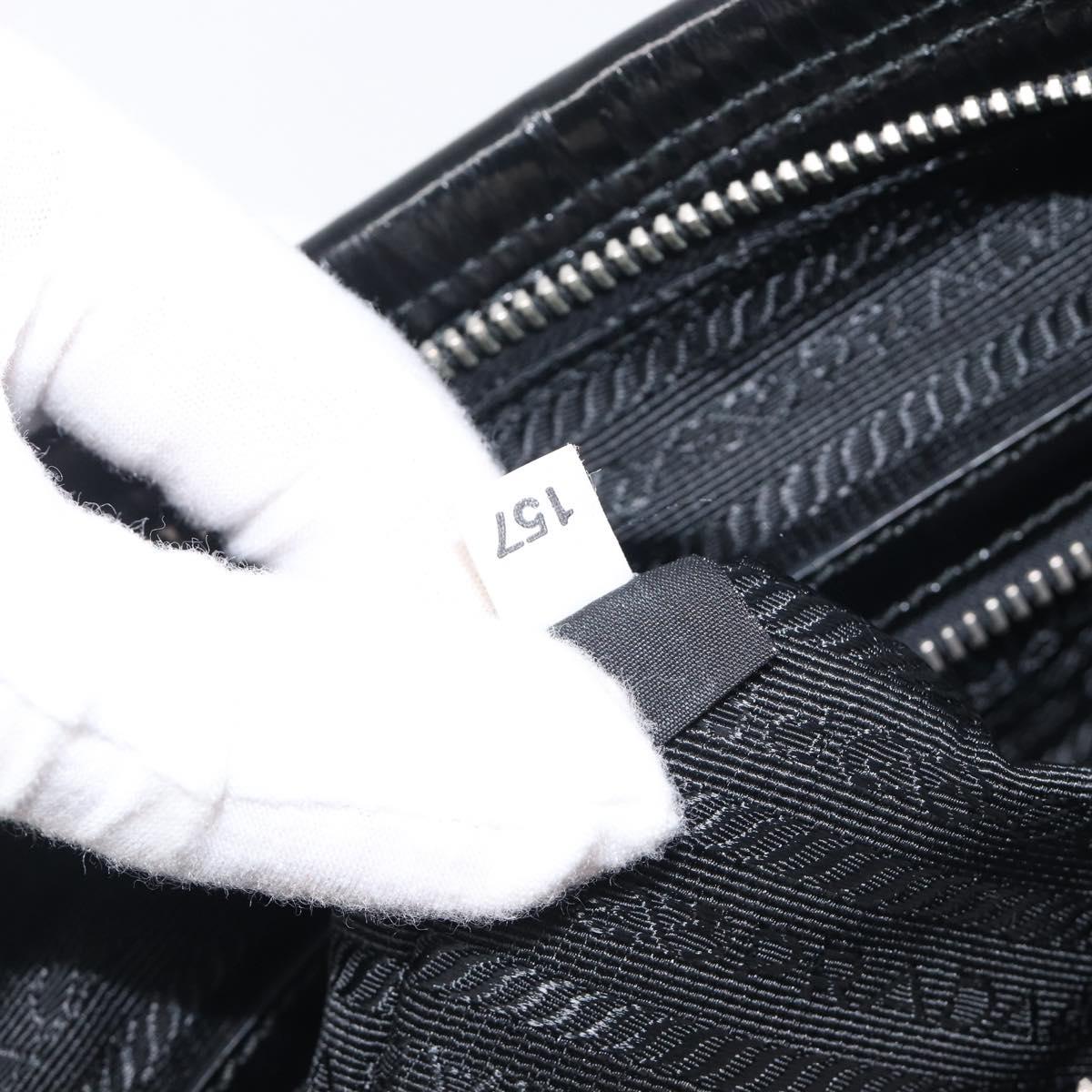 PRADA Shoulder Bag Nylon Black Silver Auth am13025V