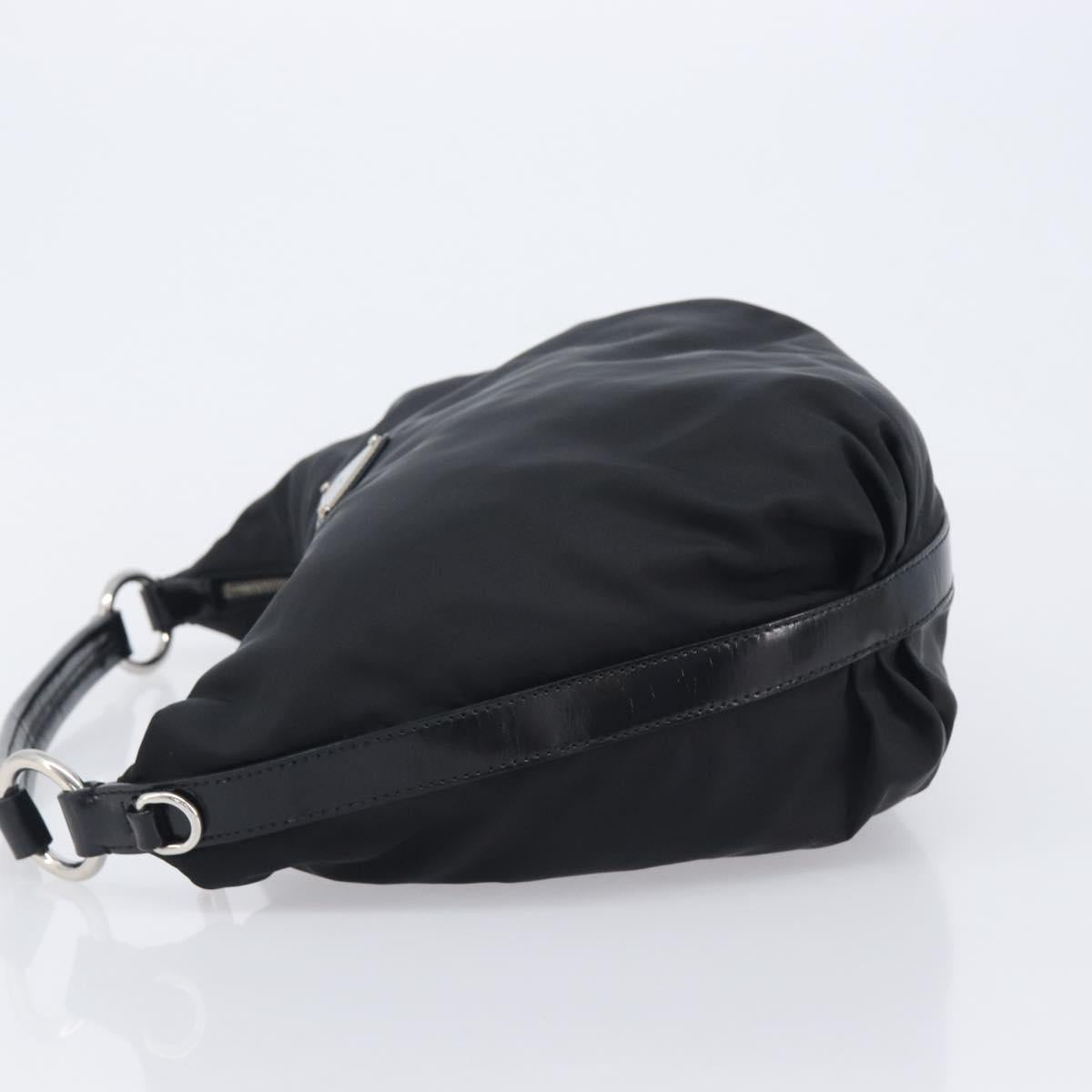 PRADA Shoulder Bag Nylon Black Silver Auth am13025V