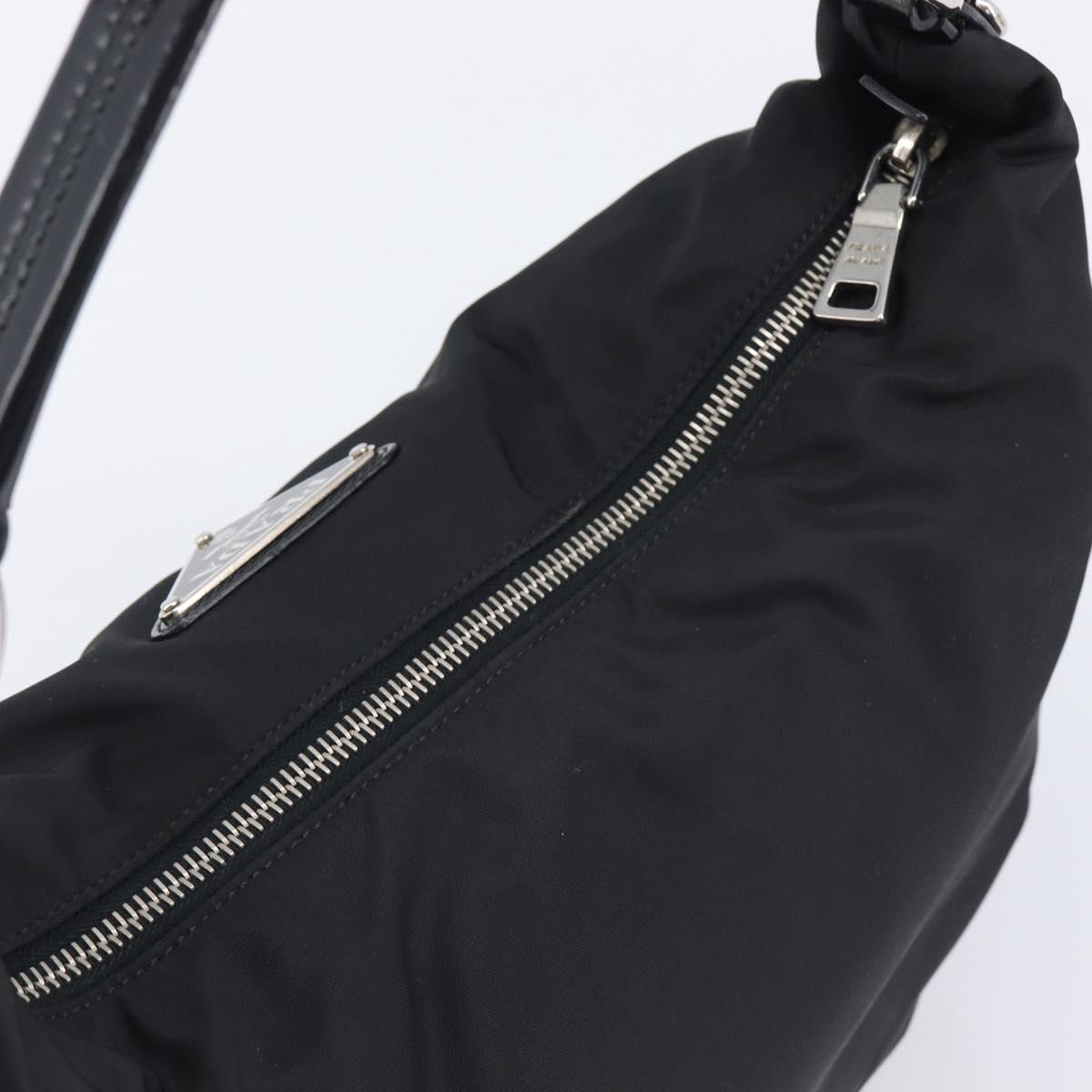 PRADA Shoulder Bag Nylon Black Silver Auth am13025V