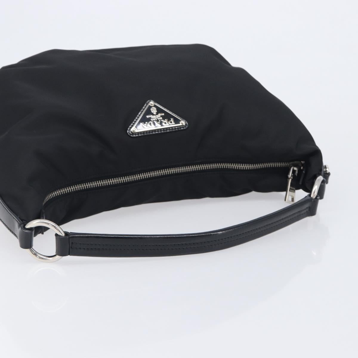 PRADA Shoulder Bag Nylon Black Silver Auth am13025V