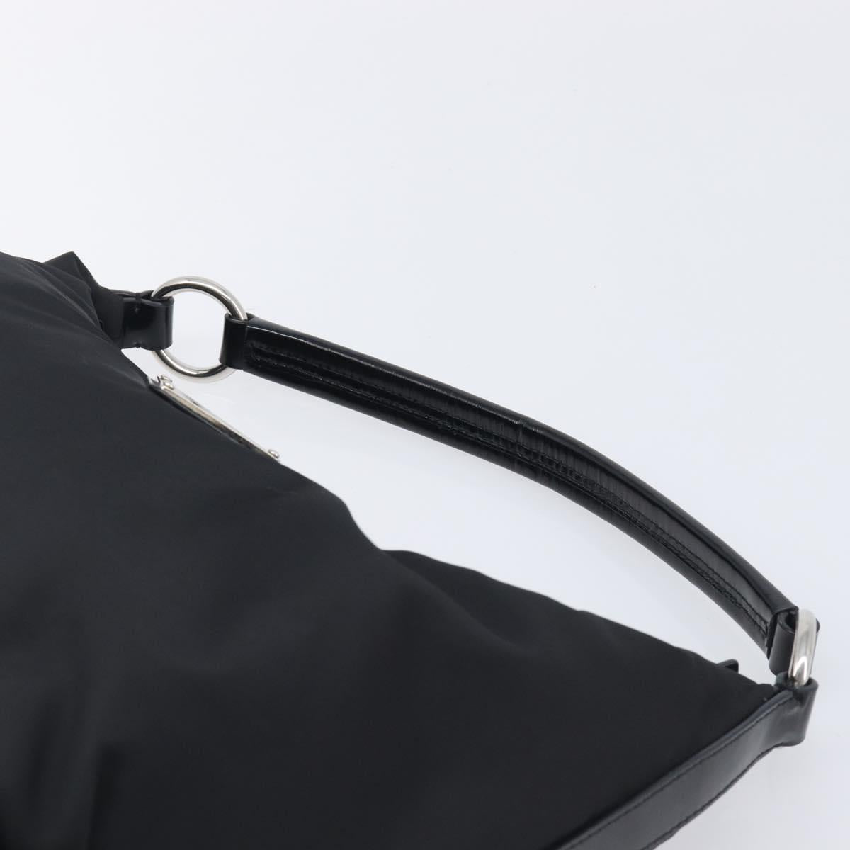 PRADA Shoulder Bag Nylon Black Silver Auth am13025V