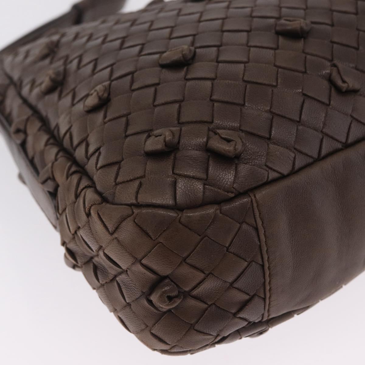Bottega Veneta INTRECCIATO Shoulder Bag Leather Brown 133507 Auth am13026V