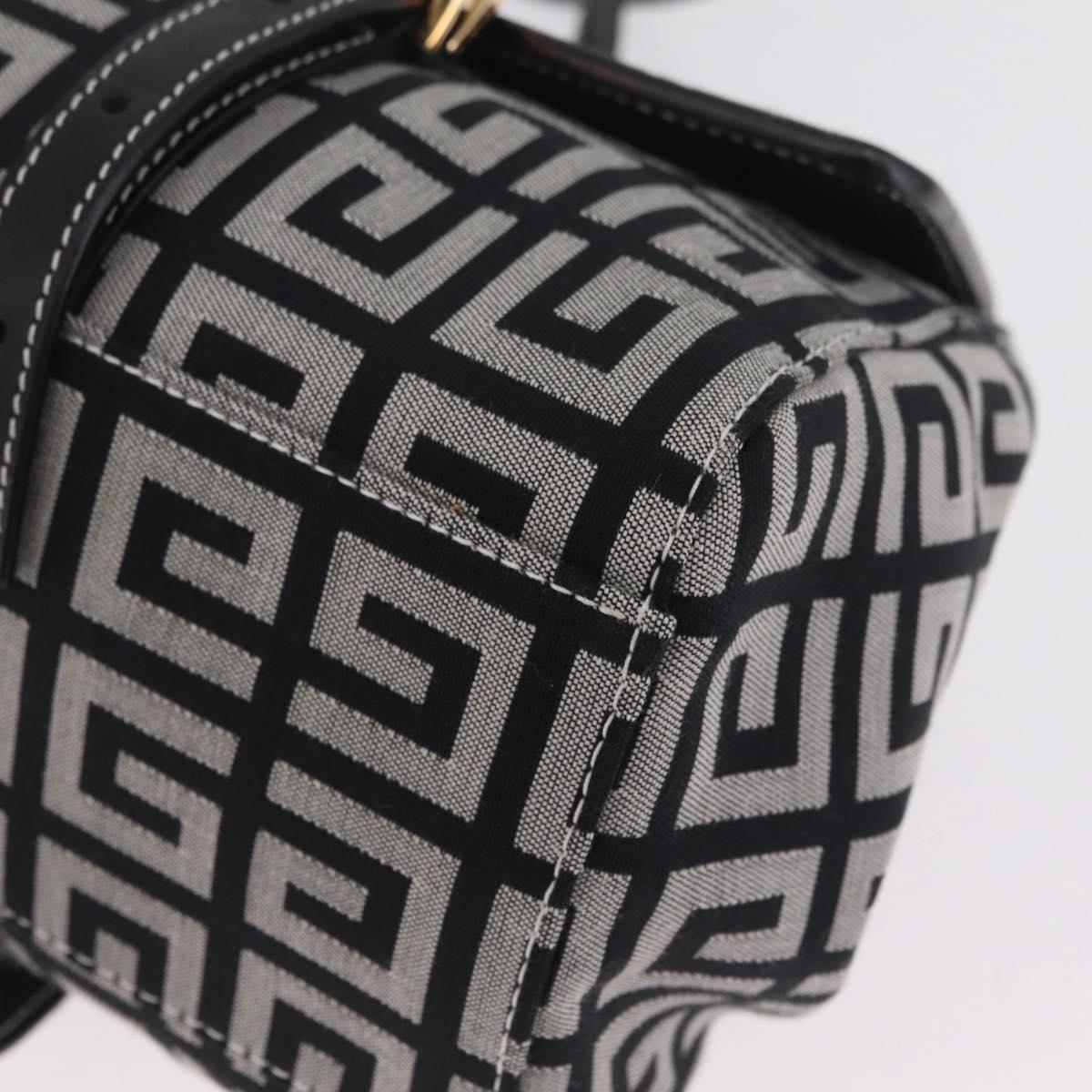 GIVENCHY Shoulder Hand Bag Canvas Black Gold Tone Auth am13027V