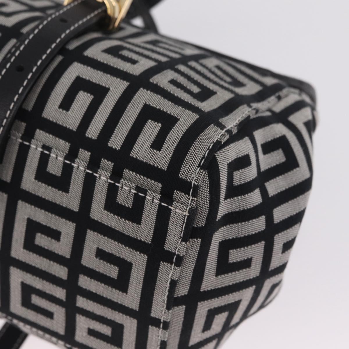 GIVENCHY Shoulder Hand Bag Canvas Black Gold Tone Auth am13027V