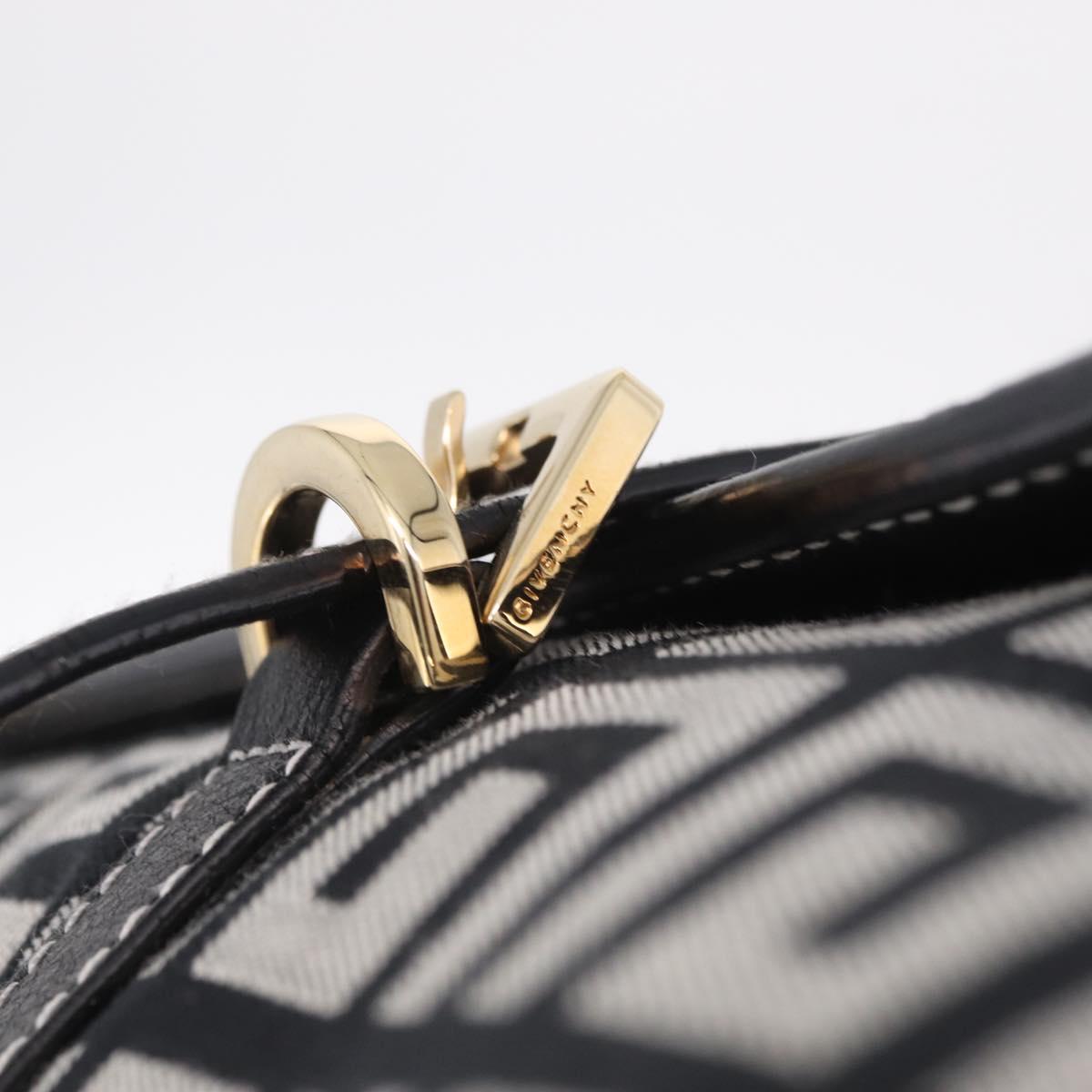 GIVENCHY Shoulder Hand Bag Canvas Black Gold Tone Auth am13027V