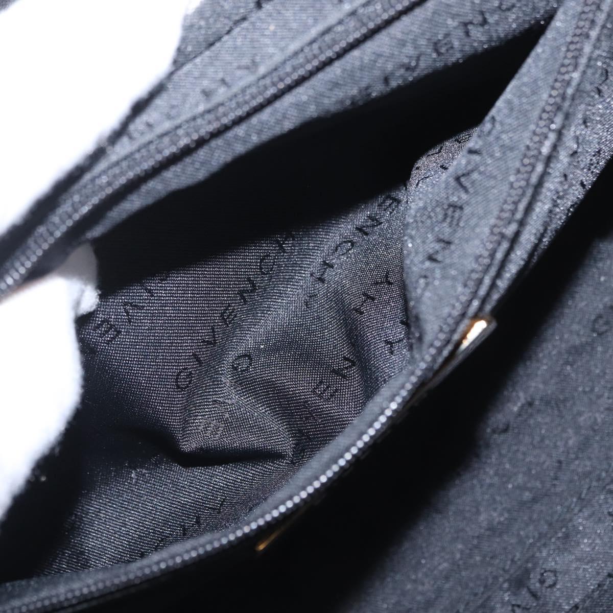 GIVENCHY Shoulder Hand Bag Canvas Black Gold Tone Auth am13027V