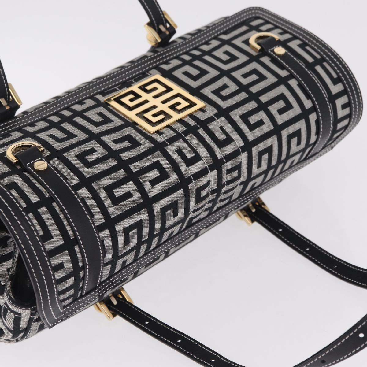 GIVENCHY Shoulder Hand Bag Canvas Black Gold Tone Auth am13027V