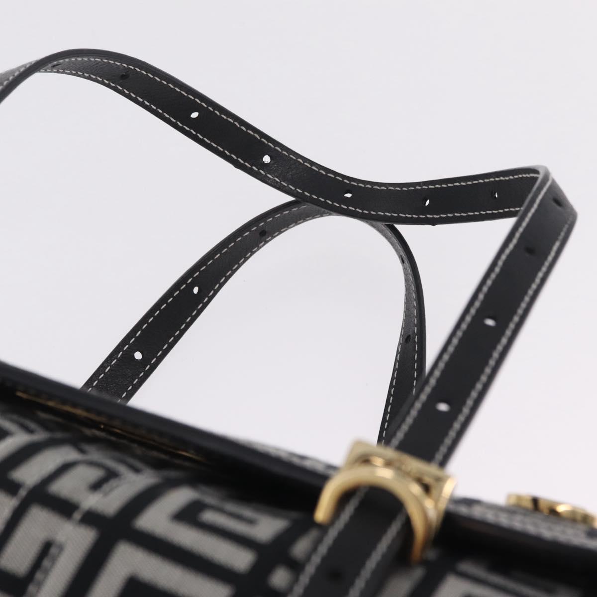 GIVENCHY Shoulder Hand Bag Canvas Black Gold Tone Auth am13027V