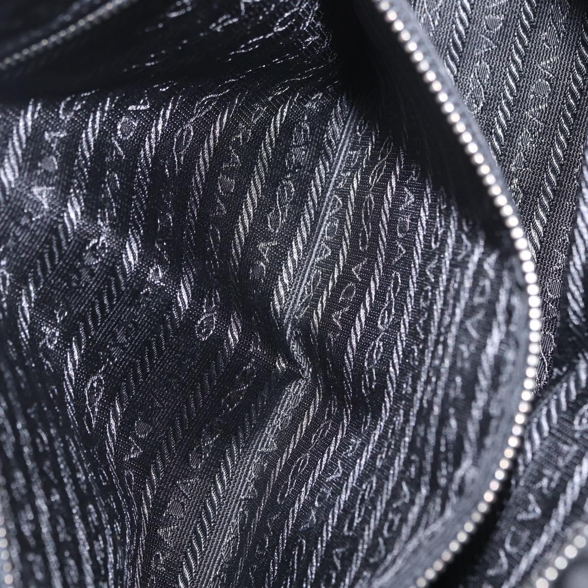 PRADA Shoulder Hand Bag Nylon Black Silver BR0607 Auth am13028V