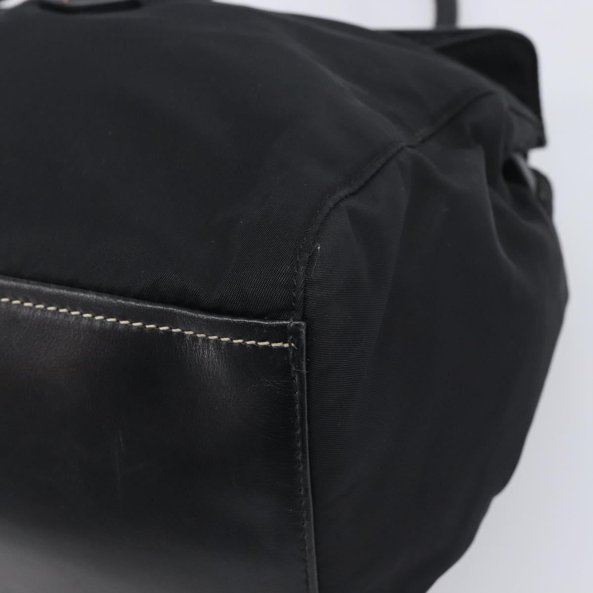 PRADA Shoulder Tote Bag Nylon Black Silver Auth am13033V
