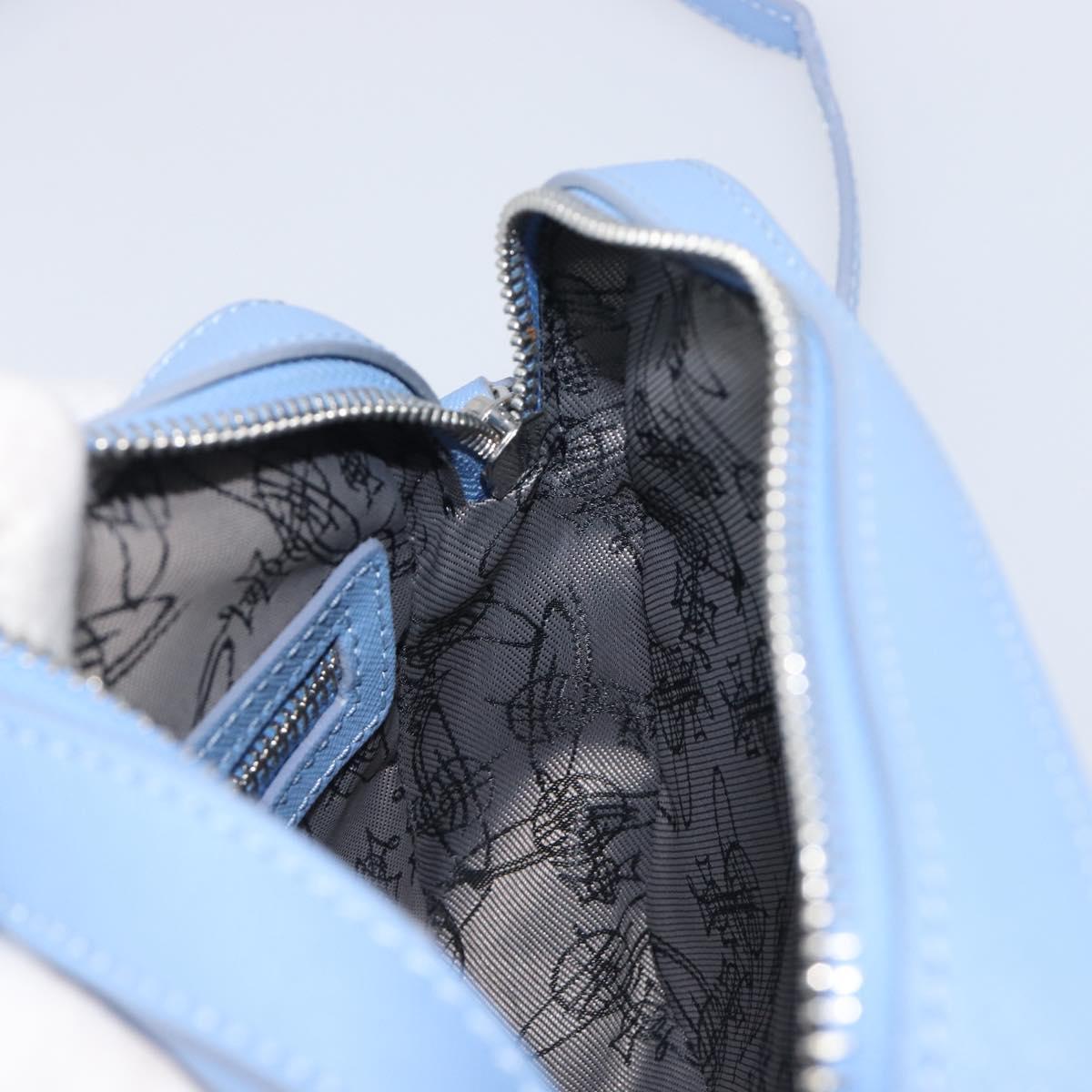 Vivienne Westwood Shoulder Bag Leather Light Blue Silver Auth am13035V