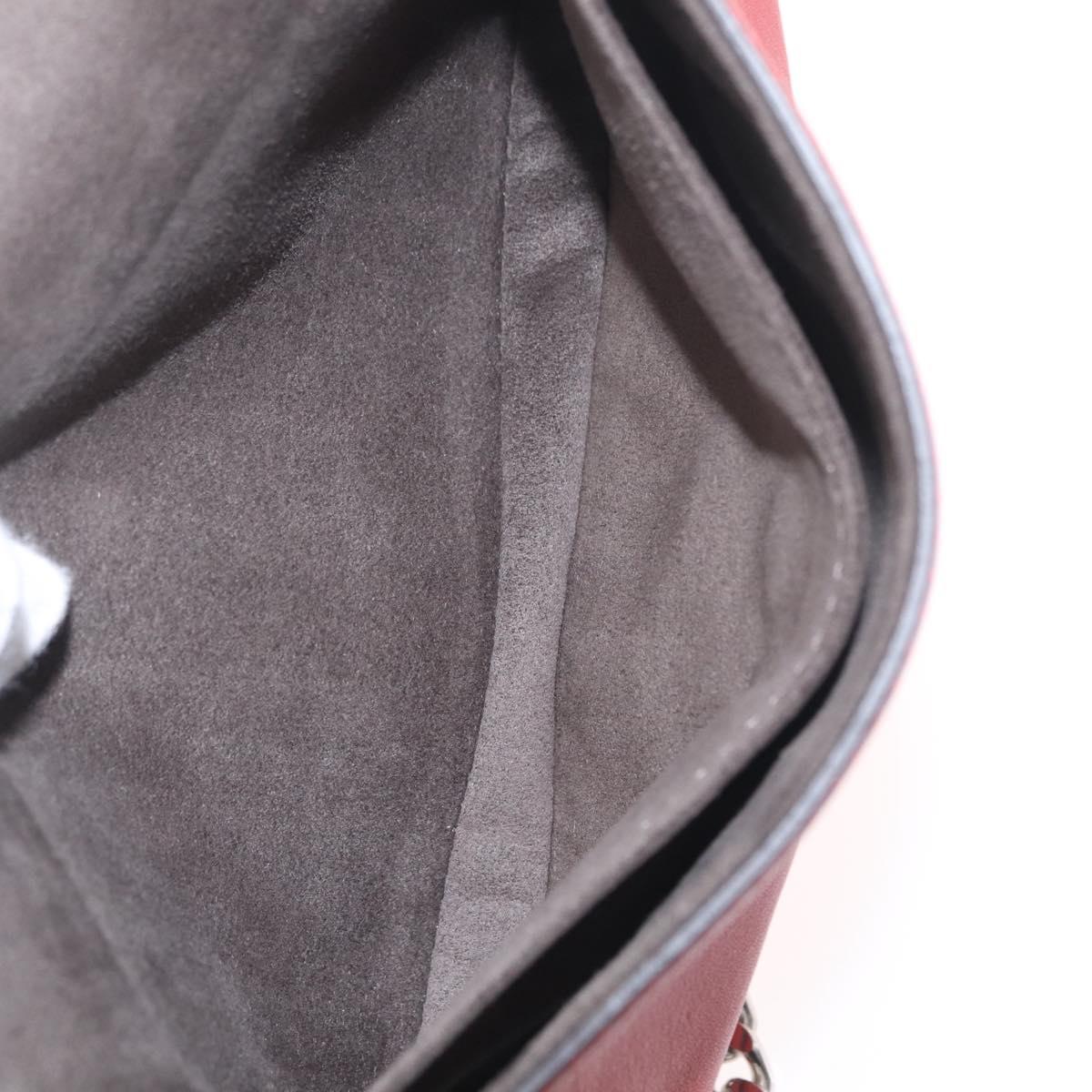 FENDI Double Micro Bucket Chain Shoulder Bag Leather Gray 8M0371 Auth am13036V