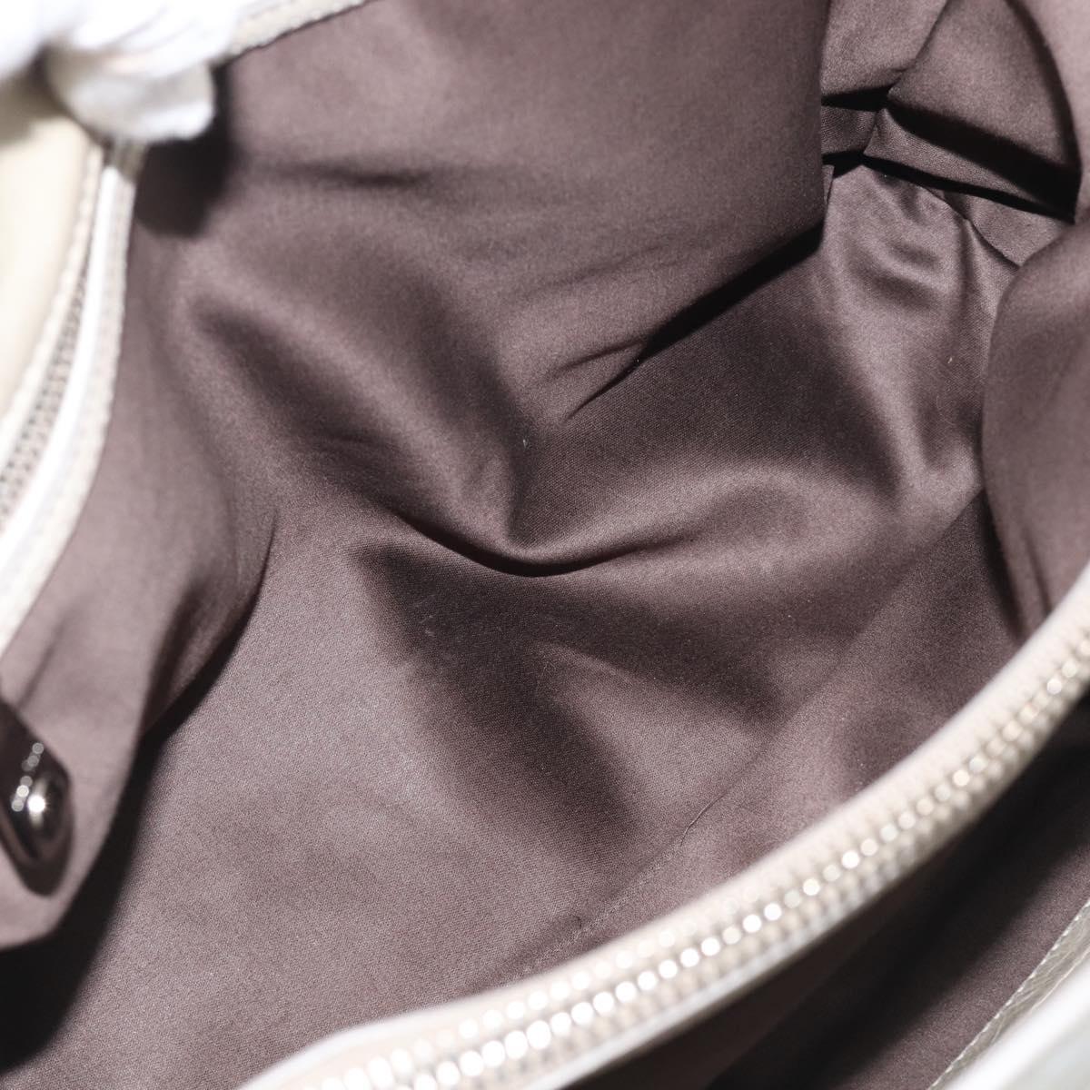 Miu Miu Tote Bag Leather Gray Silver Auth am13037V