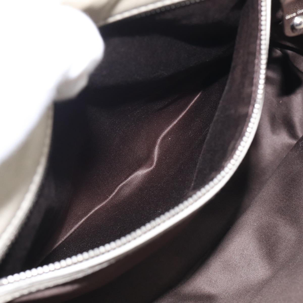 Miu Miu Tote Bag Leather Gray Silver Auth am13037V