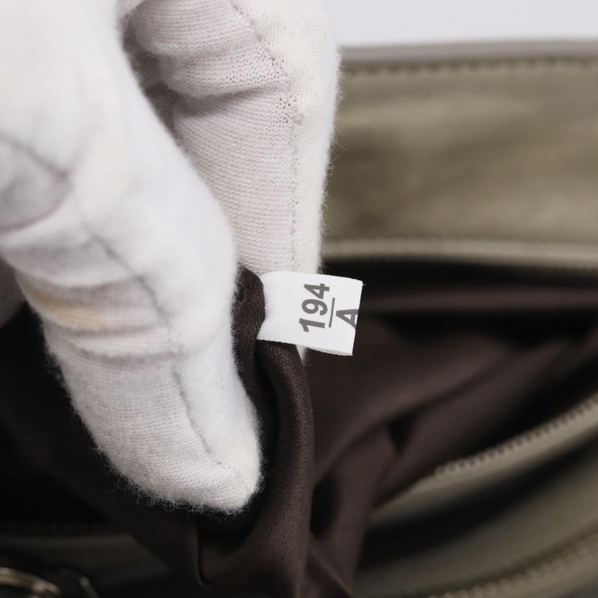 Miu Miu Tote Bag Leather Gray Silver Auth am13037V