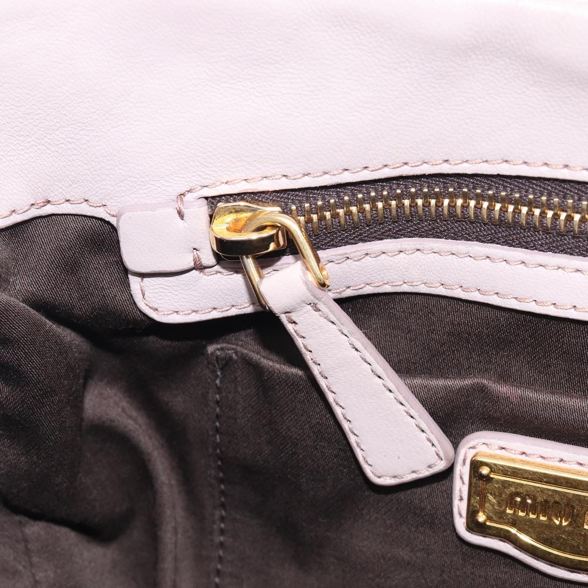 Miu Miu Matelasse Lady Lock Shoulder Hand Bag Leather Beige Gold Auth am13048V