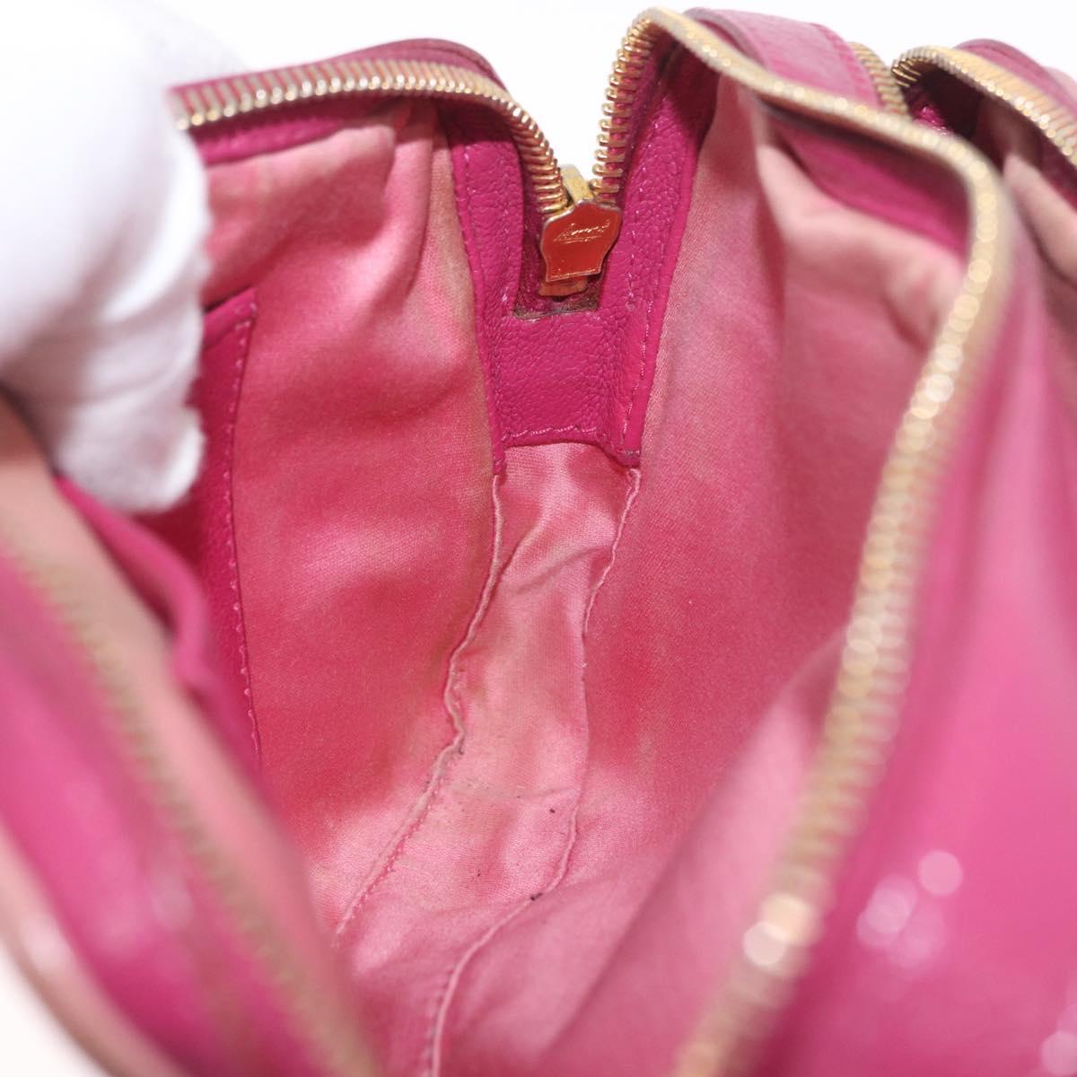 Miu Miu Shoulder Bag Leather Pink Gold Tone Auth am13053A