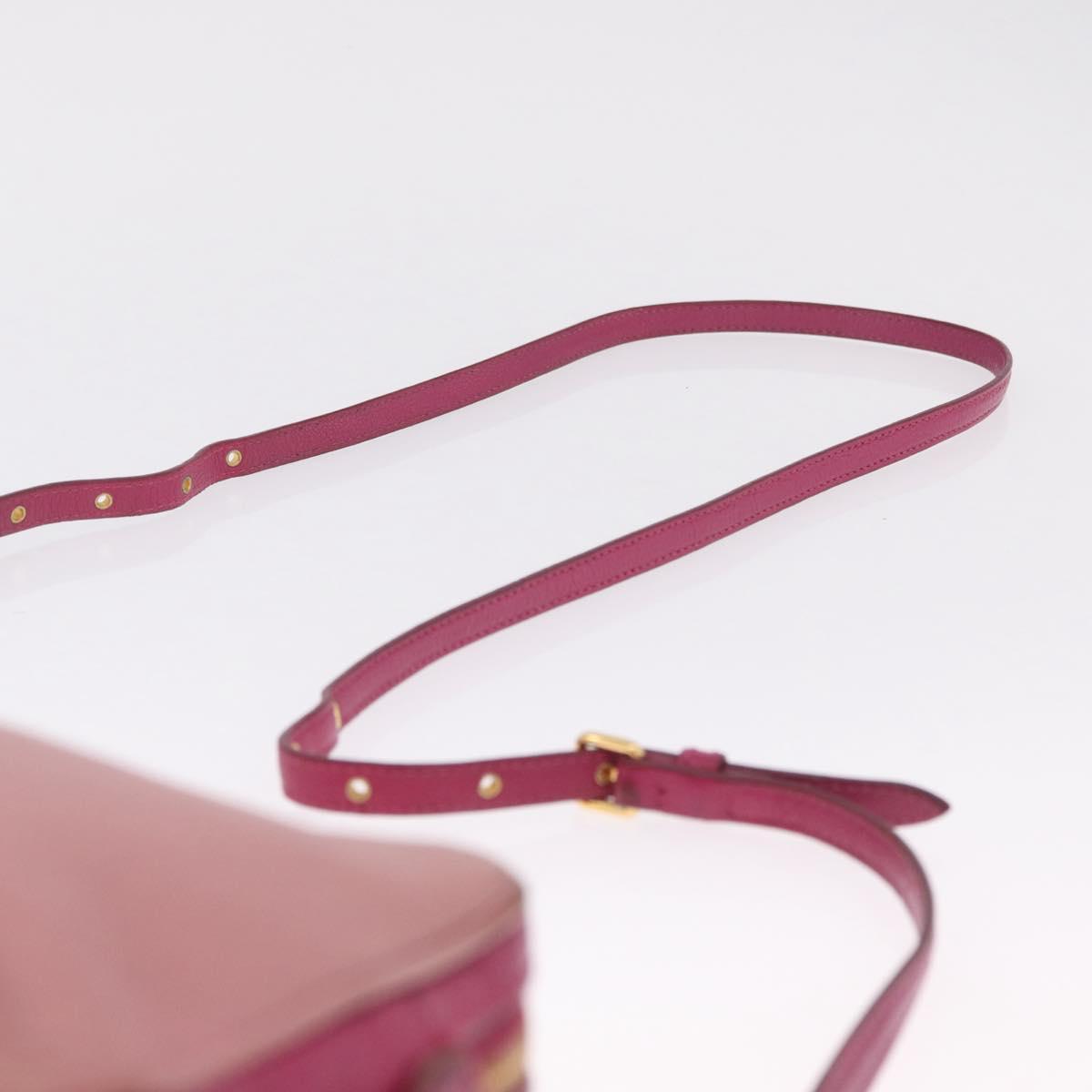 Miu Miu Shoulder Bag Leather Pink Gold Tone Auth am13053A