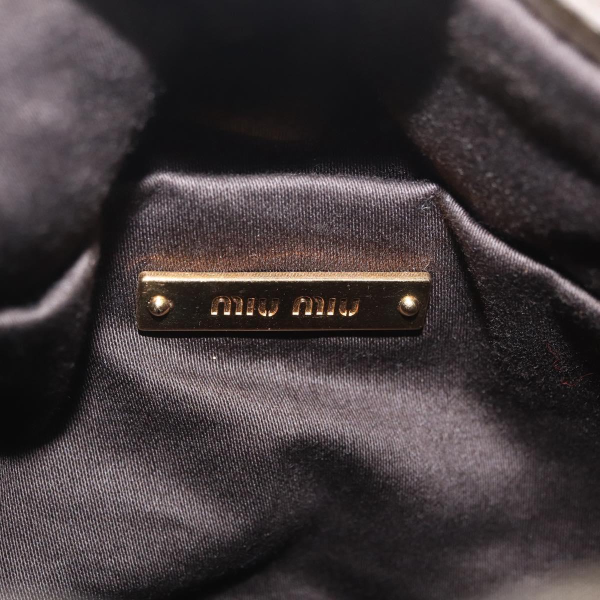 Miu Miu Shoulder Bag Leather Beige Gold Tone Auth am13054A