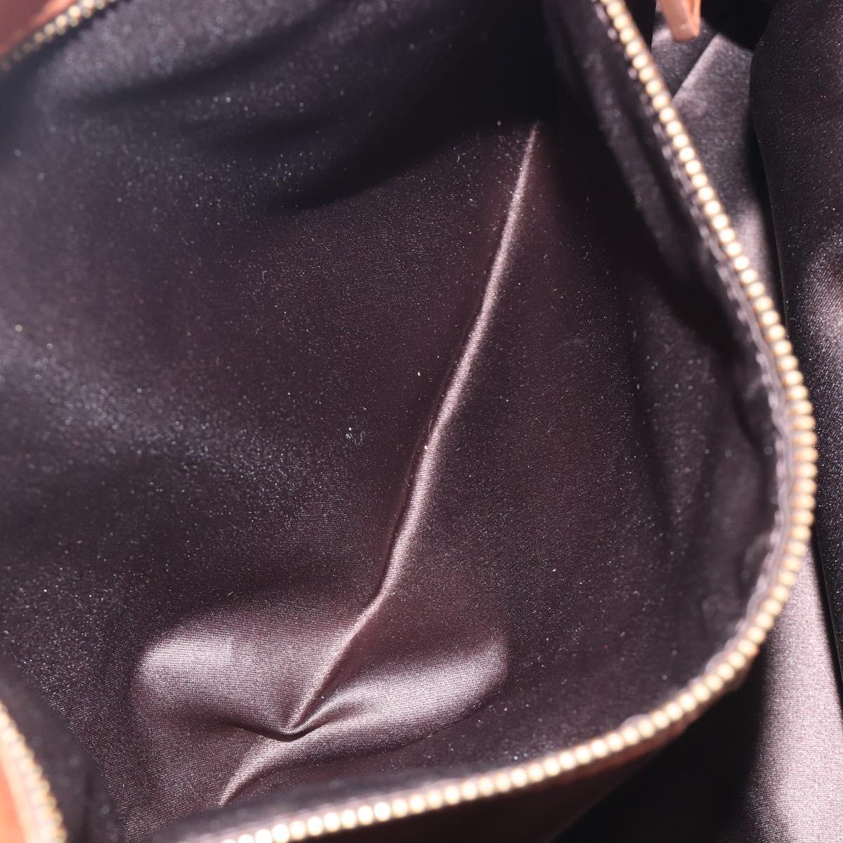 Miu Miu Side Ribbon Shoulder Bag Leather Brown Gold Tone Auth am13058V