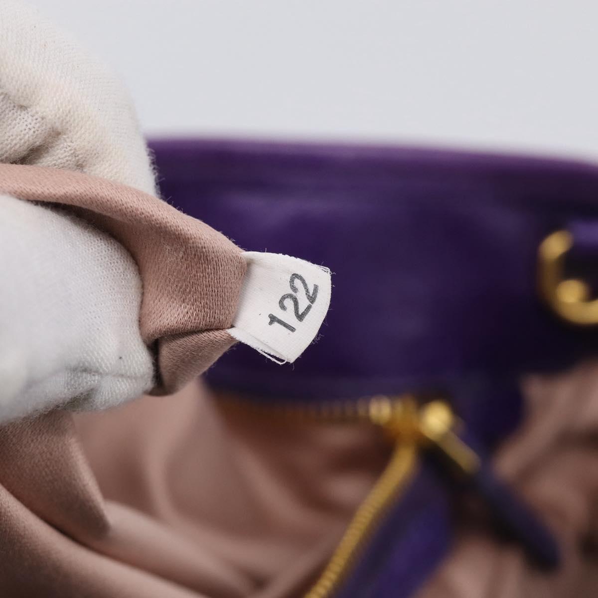 Miu Miu Hand Bag Leather Purple Gold Tone RN0685 Auth am13060V