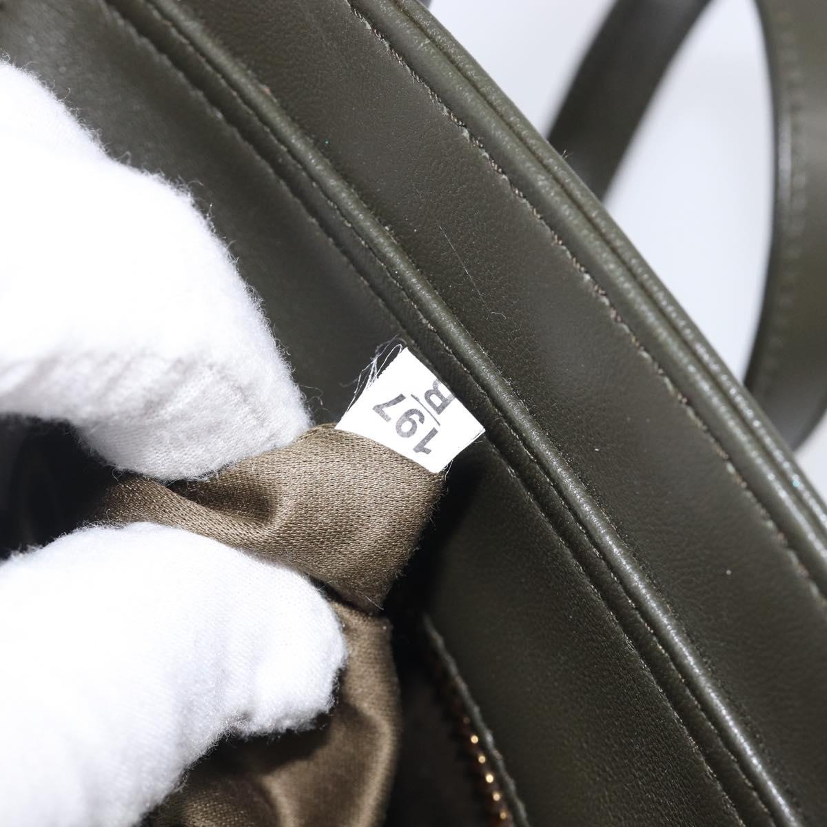 Miu Miu Biker Hand Bag Leather Khaki Gold Tone 5BA145 Auth am13062V