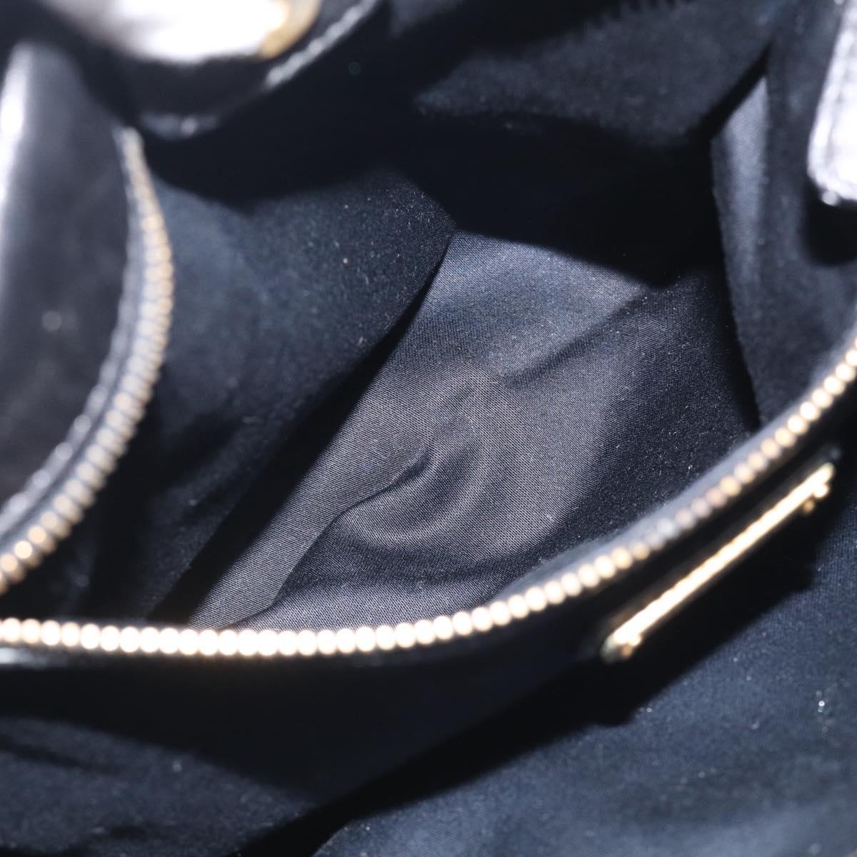 Miu Miu Side Ribbon Hand Bag Leather Black Gold Tone RT0383 Auth am13065V