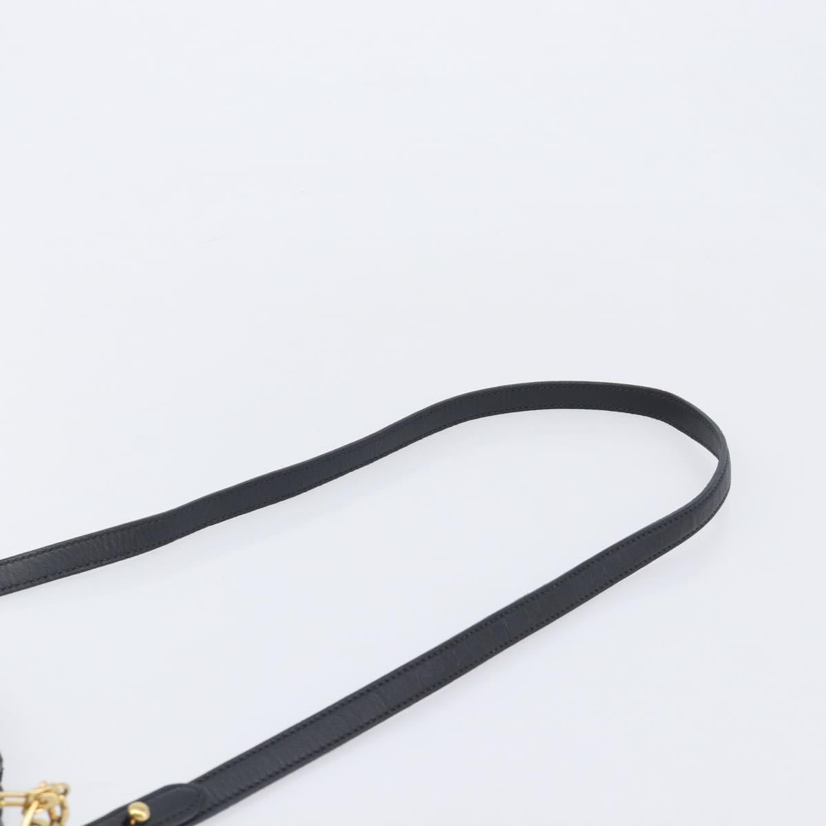 Miu Miu Matelasse Lady Rock Hand Bag Leather Black Gold Tone Auth am13066V