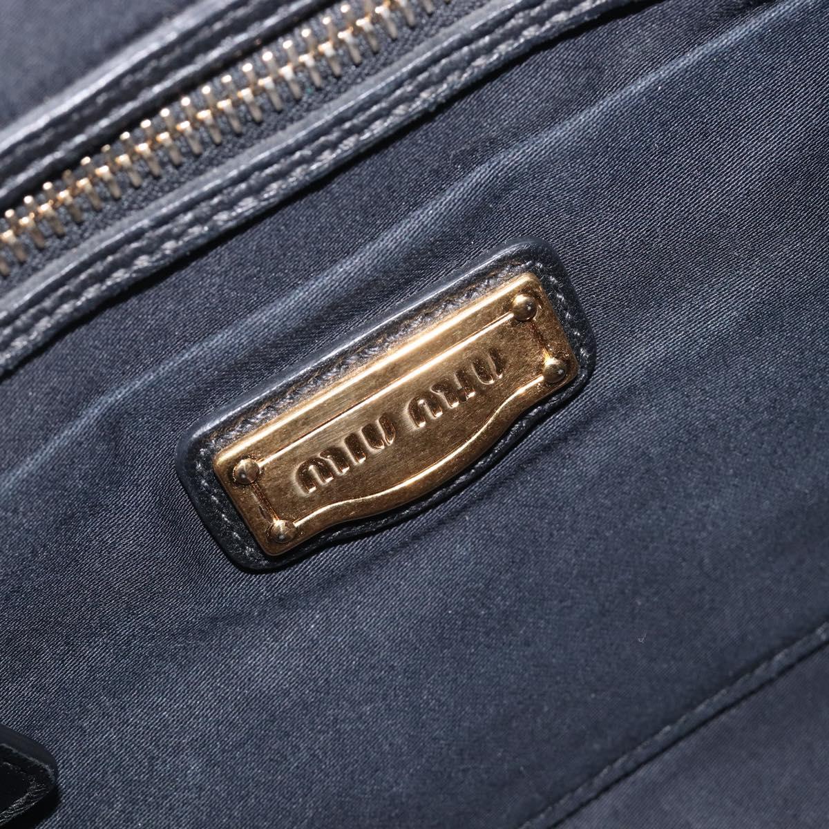 Miu Miu Matelasse Lady Rock Hand Bag Leather Black Gold Tone Auth am13066V