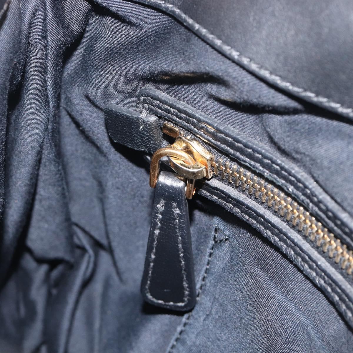 Miu Miu Matelasse Lady Rock Hand Bag Leather Black Gold Tone Auth am13066V