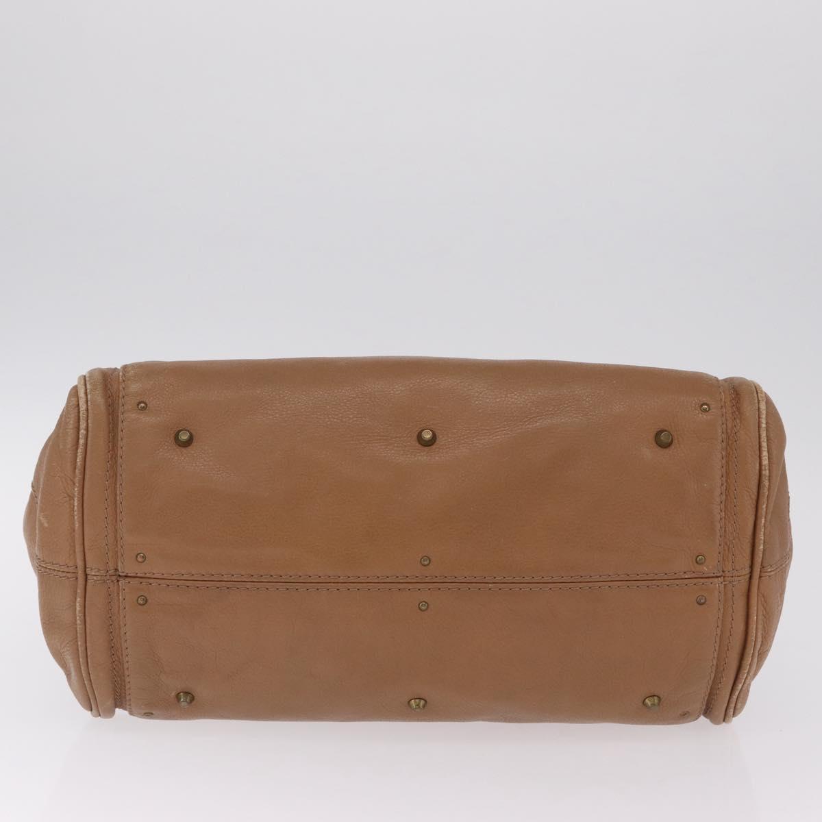 Chloe Paddington Hand Bag Leather Brown Gold Tone Auth am13070A