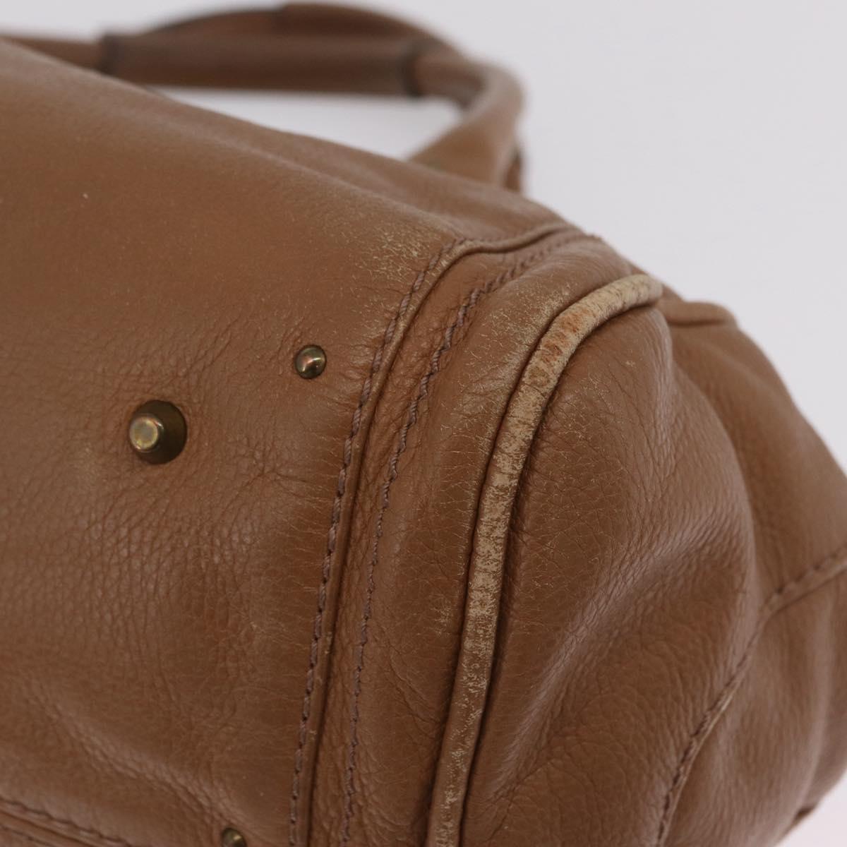 Chloe Paddington Hand Bag Leather Brown Gold Tone Auth am13070A