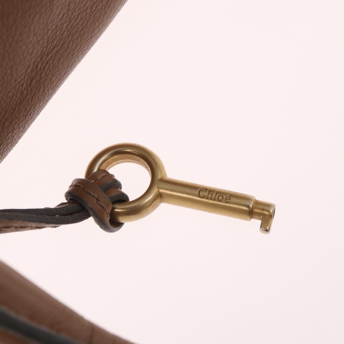 Chloe Paddington Hand Bag Leather Brown Gold Tone Auth am13070A