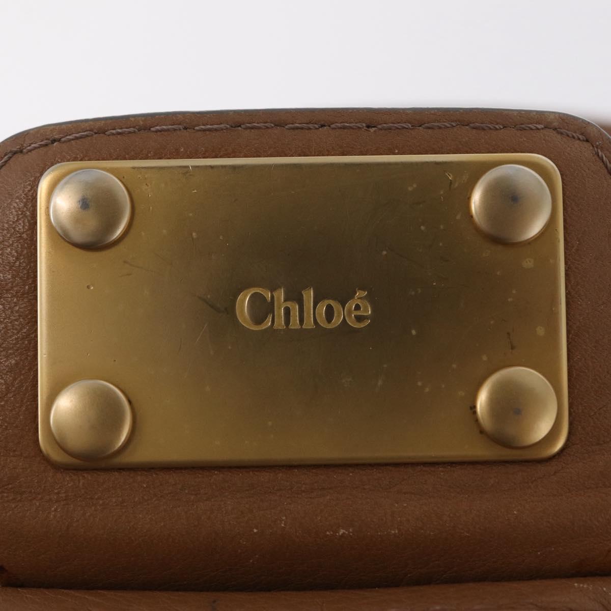 Chloe Paddington Hand Bag Leather Brown Gold Tone Auth am13070A