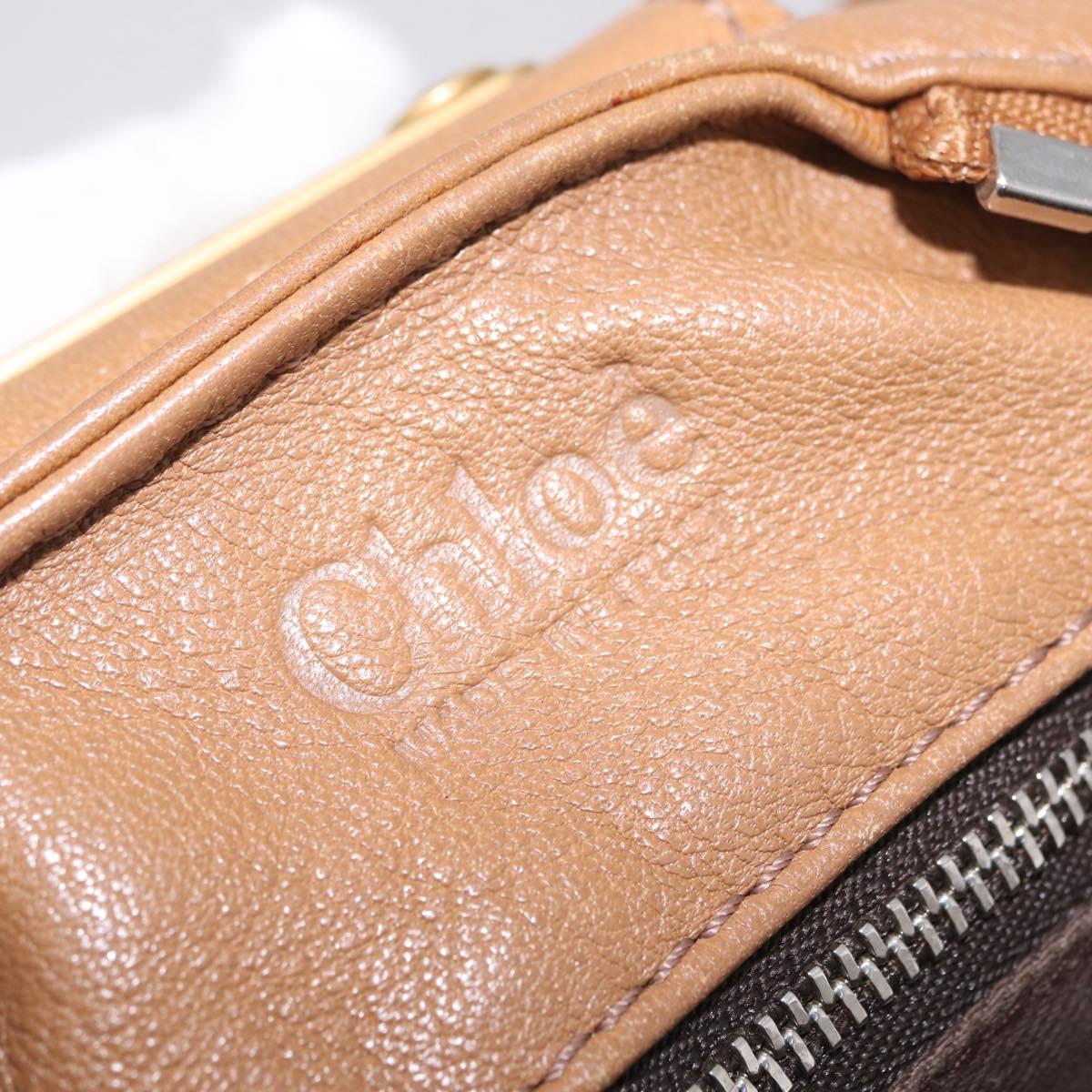 Chloe Paddington Hand Bag Leather Brown Gold Tone Auth am13070A