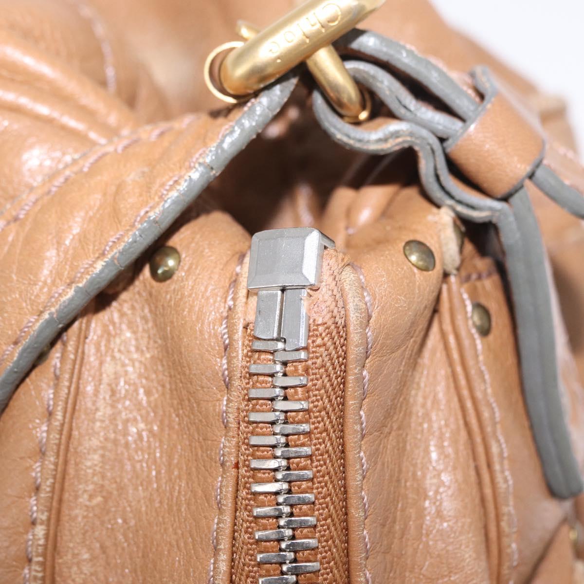 Chloe Paddington Hand Bag Leather Brown Gold Tone Auth am13070A