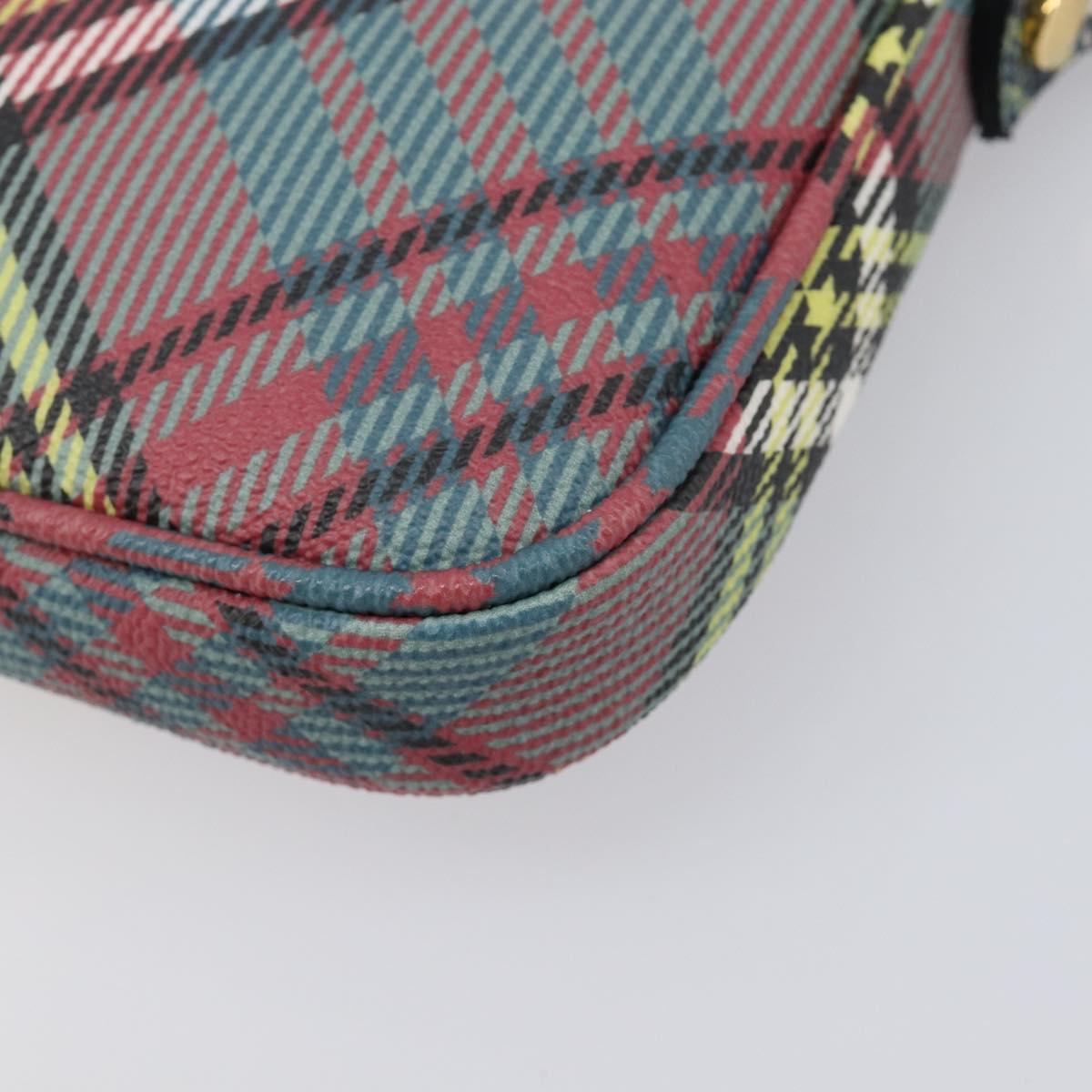 Vivienne Westwood Tartan Check Accessory Pouch PVC Multicolor Gold Auth am13076V