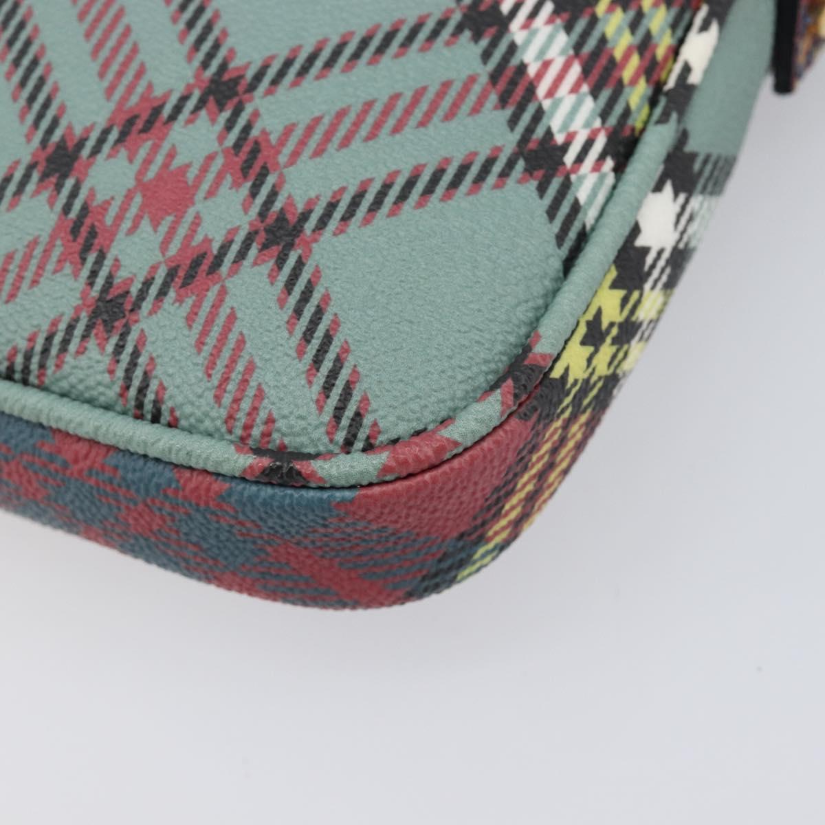 Vivienne Westwood Tartan Check Accessory Pouch PVC Multicolor Gold Auth am13076V
